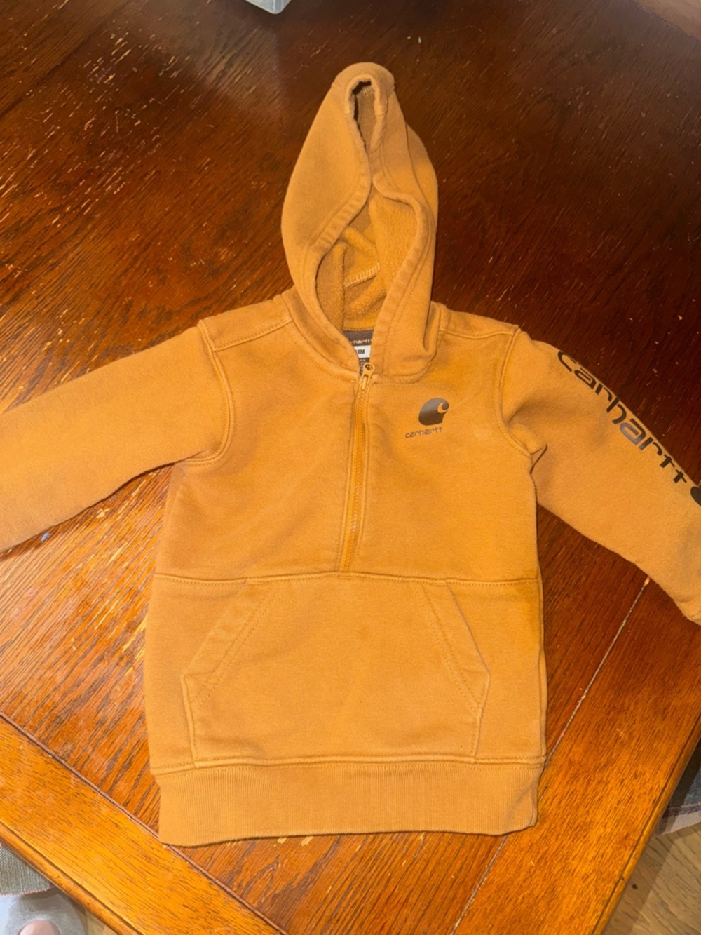 Carhartt Kids' Carhartt Brown Half-Zip Hooded Pullover